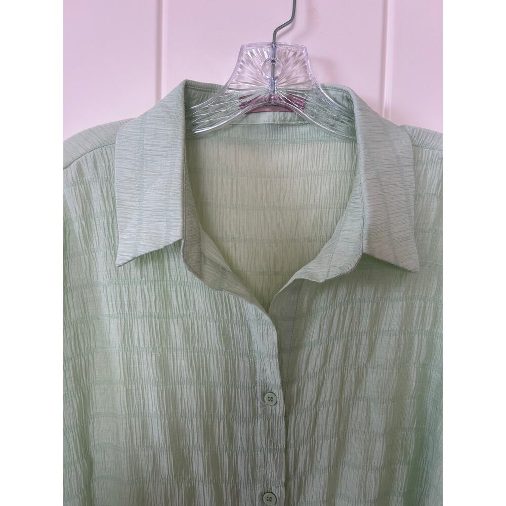 Skylar Rose Lime Green Long Sleeve Button Up Shirt Size S - Picture 5 of 7